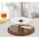 Evelin Round Wooden Cake Plate With Acrylic Cover E-14794