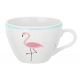 Nice Cooker Porcelain Soup Mug 4 Pcs Set With Stand Flamingo Print 07427304640535