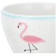 Nice Cooker Porcelain Soup Mug 4 Pcs Set With Stand Flamingo Print 07427304640535