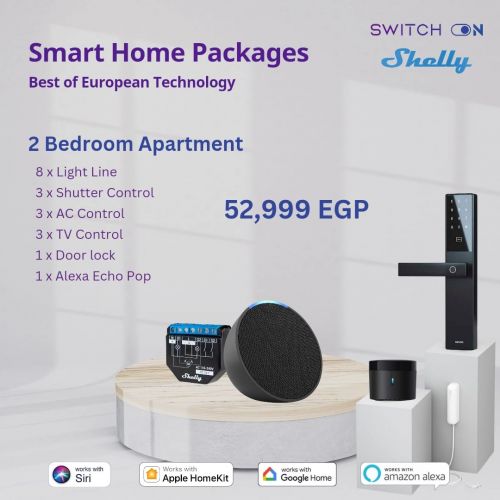 Home Automation Shelly Smart Home Package for 2 Bedroom Apartment