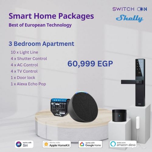 Home Automation Shelly Smart Home Package for 3 Bedroom Apartment