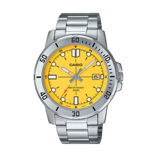 Casio Enticer Men Analog Yellow Dial Men MTP-VD01D-9EVUDF