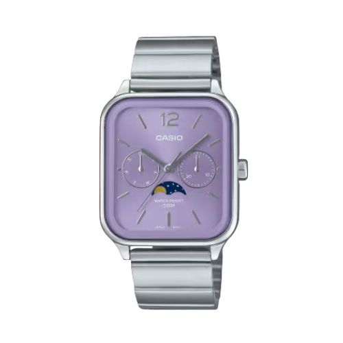 Casio G-Shock Unisex Analog Watch with Stainless Steel Strap and Purple Dial MTP-M305D-6AVDF