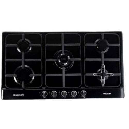 Unionaire Built-In Gas Hob 90 cm 5 Burners Enamel Black BH5090B-8-IS-MD