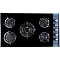 Unionaire Built-In Gas Hob 90 cm 5 Burners Cast Iron Glass Black BH5090G-8-IS-MD