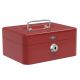 Deli Cash Box Durable Steel Construction With Key Vintage Red ET501