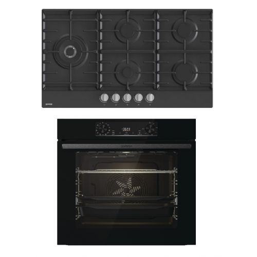 Gorenje Built-In Electric Oven 60 cm Digital Hob 90 cm 5 Gas Burners BOS6737E13BG