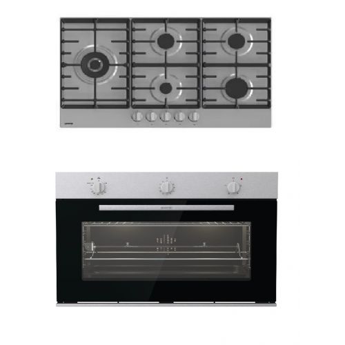 Gorenje Built-In Gas Oven 90 cm 88 L and Hob 90 cm 5 Gas Burners BOG9822E00X