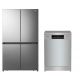 Gorenje Refrigerator With Freezer 90 cm 609 Liters Inverter and Dishwasher 16 Person 60 cm NRM918FUX