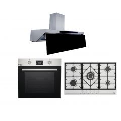 Purity Built In Gas Hob 90 cm , Gas Oven 60 cm and Kitchen Hood 90 cm 600 m3/h HPT906S