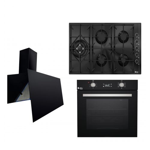 Purity Built-in Gas Hob 90 cm, Gas Oven 60 cm and Hood 90 cm 750 m3/h HPT905G