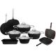 Saflon Granite Cookware Set 12 Pcs Black SA-12BK