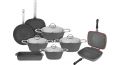 Saflon Granite Cookware Set 12 Pcs Gray SA-12GR