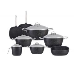 Saflon Granite Cookware Set 13 Pcs Black SA-13BK