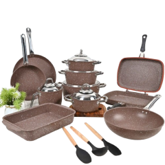 Saflon Granite Cookware Set 15 Pcs SA-15B