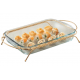 Borcam Rectangular Oven Dish with Gold Stand 40x25cm PA 59124