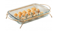 Borcam Rectangular Oven Dish with Gold Stand 40x25cm PA 59124