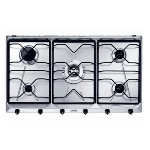 SMEG Built In Hob 5 Burners 90 cm Gas Cast Iron Stainless Steel SRV 596 GM5