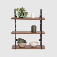 Homztown Spire Wall Shelf Brown H50 x W50 x D19 cm Suitable for kitchen and Living Room Use 6222019516134