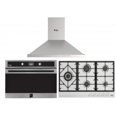 Purity Built In Gas Hob 5 Gas Burner , Gas oven 90 cm ,Hood 90 cm 650 m3/h HPT907S