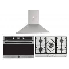 Purity Built In Gas Hob 5 Gas Burner, Gas oven 90 cm,Hood 90 cm 650 m3/h HPT906S