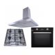 Purity Chimney Hood 60cm 750m3/h, Gas Hob 4 Eyes and Gas Oven 60 cm PENTO60cm