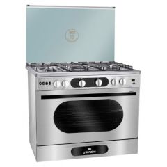 UnionAir Cooker 90*60 cm 5 Burners With Fan Full Safety Digital C69SS-P2C-511-DS2F-2W-MO-AL