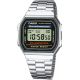 Casio Unisex Black Digital Dial Stainless Steel Band Watch A168WA-1UWD