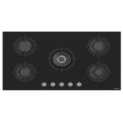 OCEAN Built-in Gas Hob 5 Burners 90cm Full Safety Glass Black OHGGR9401NPROSV