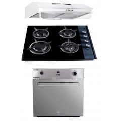 Unionaire Built-In Gas Oven 60 cm, Gas Hob 60 cm and Hood 60 cm BO66S-119-DSF-MD-AL