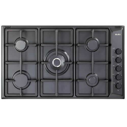 Elba Built-In Gas Hob 90 cm 5 Burners Enamel Steel Black EN95-545ANT