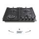 Gorenje Built-In Gas Hob 60 cm 4 Burners Cast Iron Black GW642B