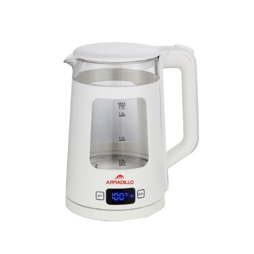 ARMADILLO Glass Kettle Digital 1.7L 1850-2200W White ARM-SDA-KTL-WH-0001