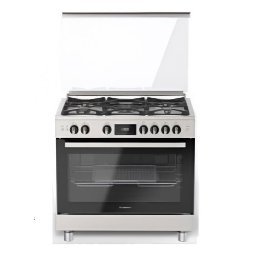 Ariston Gas Cooker 90 cm 5 Burners Cast Iron Full Safety Digital with Fan ARR9 GGF 33229 XNA