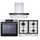 LG Instaview Built In Electric Oven 60 cm,Gas Hob 4 Burners and Hood 60 cm 830m/h WSED7613S