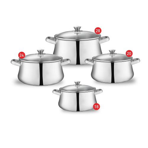 Tefal Zahran Stainless Steel Stewpot Set Size 18-20-24-28 6221064039513