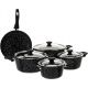 Top Chef Granite Cookware Set 9 Pieces Black 6223008050226