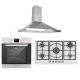 Ecomatic Built-In Hob 90 cm, Gas Oven 60 cm and Chimney Hood 90cm 1000 m3/h S973C