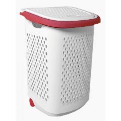 AKSA Nova Laundry Basket Cover Trolley With Red Handle 6221325010244