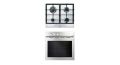 Glem Gas Hob 4 Gas Burners 60cm Stainless and Glem Gas Oven 60 cm Gas 9 functions with Grill and Fan GFEW21 IX