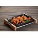 LAVA Griddle/Grill Integral Metal Handles and Wooden Service Stand 26x32 cm 8680215492825