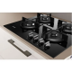 Indesit Built-In Gas Hob 60cm,Gas Oven 60cm and Turbo Air Hood 60cm 700 m3/h ING 61S/BK