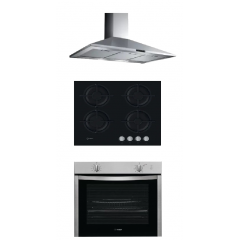 Indesit Built-In Gas Hob 60cm,Gas Oven 60cm and Turbo Air Hood 60cm 700 m3/h ING 61S/BK