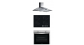 Indesit Built-In Gas Hob 60cm ,Gas Oven 60cm and Turbo Air Hood 60cm 700 m3/h ING 61S/BK