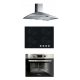 Indesit Built-In Gas Hob 60cm,Nardi Gas Oven 60cm and Turbo Air Hood 60cm 700 m3/h ING 61S/BK