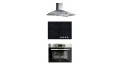 Indesit Built-In Gas Hob 60cm ,Nardi Gas Oven 60cm and Turbo Air Hood 60cm 700 m3/h ING 61S/BK