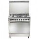 Universal Gas Cooker 60*80 cm 5 Burners Stainless Steel Iron Cast With Fan: STCFS8605