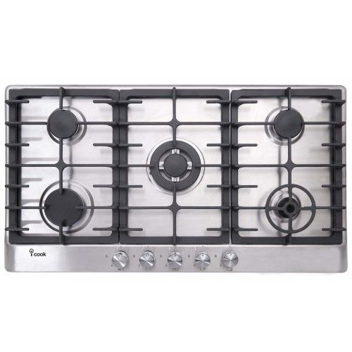 UNIONAIRE iCook 5 Burners Gas Built In Hob Stainless 90 cm: BH5090S-8-IS