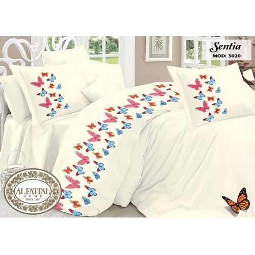 SENTIA Bed sheet Size 240cm*250 cm Embroidered Set 5 Pieces B-3020