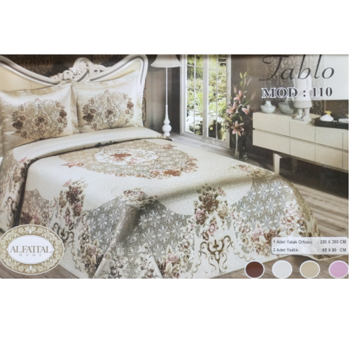 DOUBLE TABLEAU Bedspread Jacquard Tableau Size 240 cm*250 Set 3 Pieces B-110